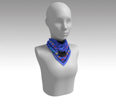 16" x 16" Silk/Modal Scarf - My Cat is My Child - Blue