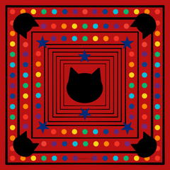 16" x 16" Silk/Modal Scarf - My Cat is My Child - Red