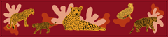 16" x 72" Silk Charmeuse Scarf - Mauve Tigers & Leopards