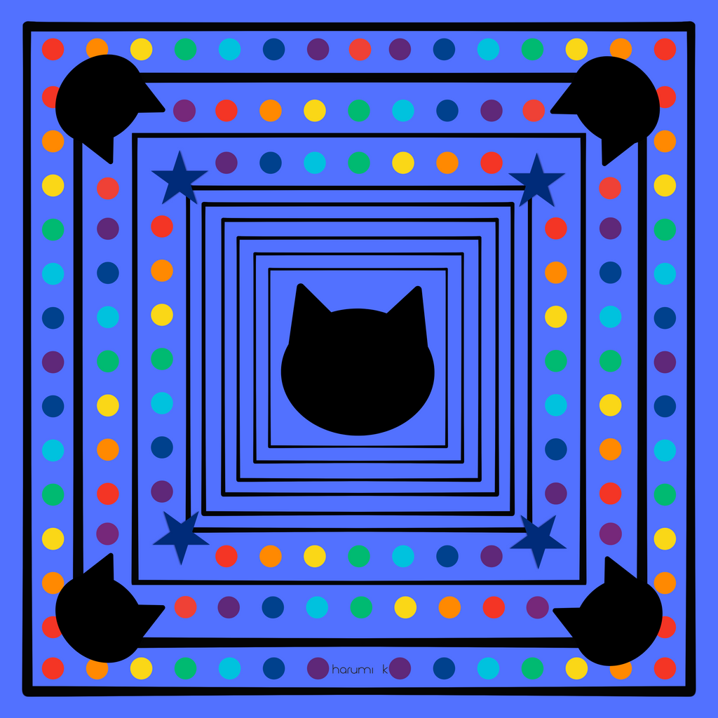 16" x 16" Silk/Modal Scarf - My Cat is My Child - Blue
