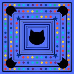 16" x 16" Silk/Modal Scarf - My Cat is My Child - Blue