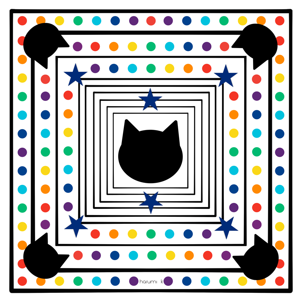 16" x 16" Silk Charmeuse - My Cat is My Child Scarf