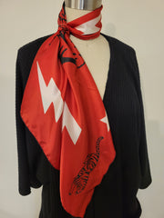 36" X 36" Silk Charmeuse Scarf - Red/Black Tiger