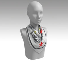 26" x 26" White Tiger Scarf - Silk Charmeuse