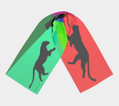 10" x 45" Rainbow Panther Silk Charmeuse Scarf