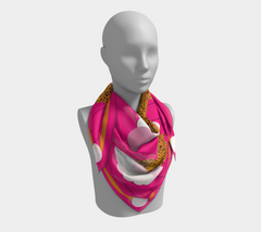 36" x 36" Hot Pink Leopard Scarf - Silk Charmeuse