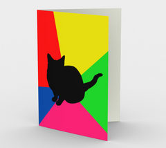 Rainbow Black Cat Greeting Card - 3 Pack