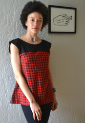Houndstooth Cat Blouse
