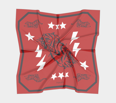 36" X 36" Silk Charmeuse Scarf - Red/Black Tiger