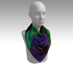 36" x 36" Silk Charmeuse Scarf - Multicolor Panther