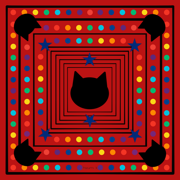 16" x 16"  Silk/Modal Scarf - My Cat is My Child - Red