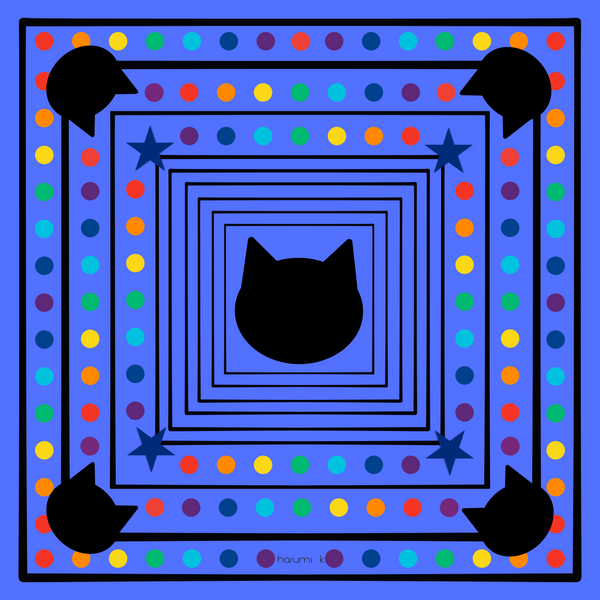 16" x 16"  Silk/Modal Scarf - My Cat is My Child - Blue