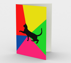 Rainbow Black Cat Greeting Card - 3 Pack