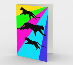 Rainbow Black Cat Greeting Card - 3 Pack