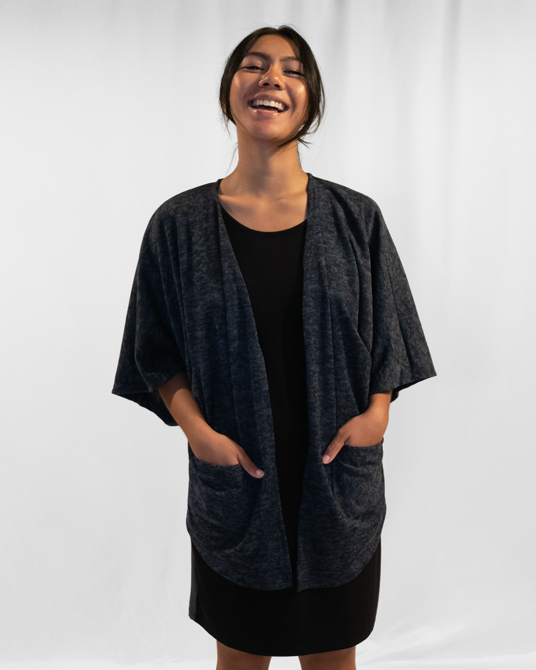 Navy top kimono cardigan